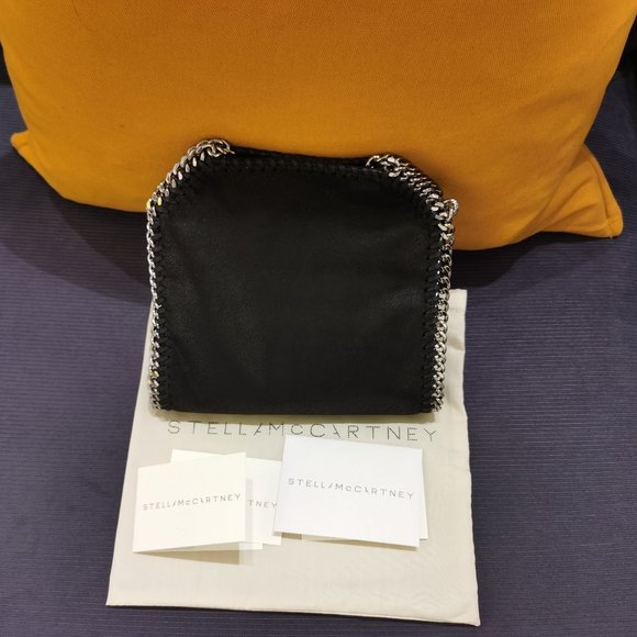 Stella McCartney Falabella Tiny Vegetarian Brushed-leather Shoulder Bag Black - Picture 6 of 8